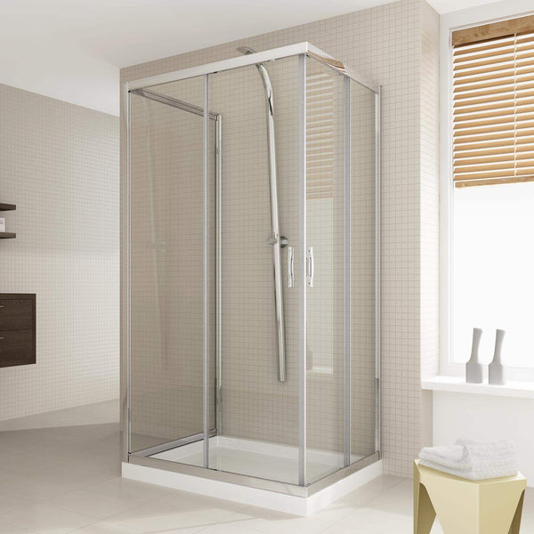 Duschabtrennung 3 Seiten 2 Schiebetüren in Kristall H198 Fosterberg Odense Trio prezzo