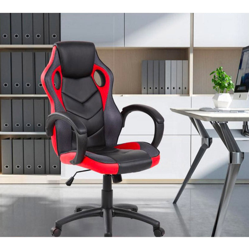 Sedia da Gaming Ergonomica 59x110/120x65 cm in Similpelle Nero/Rosso