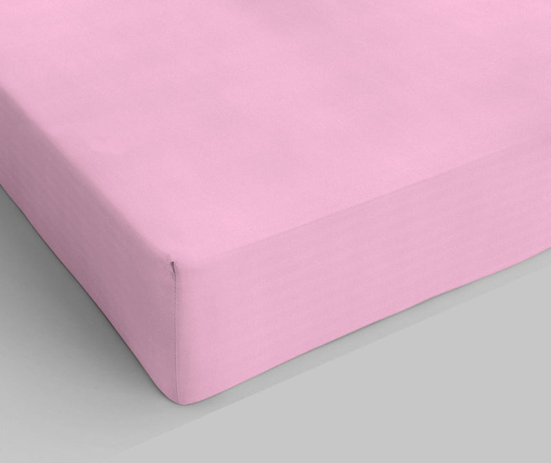 Lenzuolo Sotto con Angoli ed Elastico Tinta Unita Rosa 1 Piazza e Mezzo