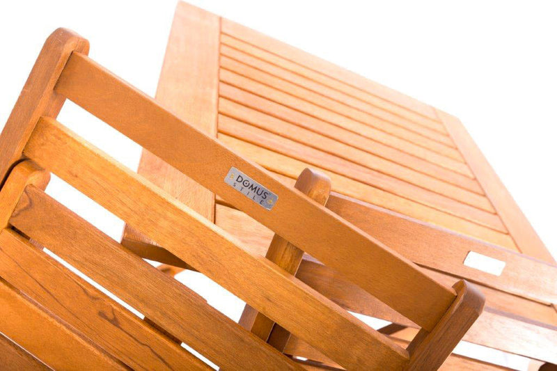 Set Tavolino e 2 Sedie Pieghevoli da Giardino in Legno Meranti