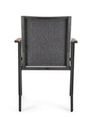 Set 4 Sedie da Giardino 59x61x88h cm con Braccioli Cameron Antracite