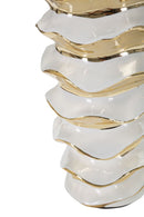 Lampada da Tavolo Glam Space 33x53x33 cm in Ceramica Bianco/Oro