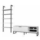 Parete attrezzata porta tv e libreria Way bianca