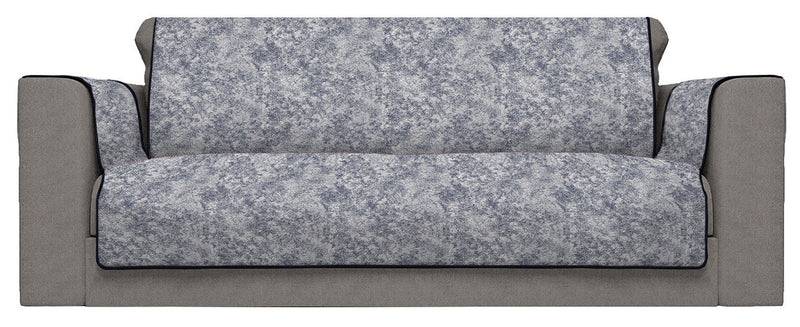 Copridivano con Copri Braccioli in Poliestere e Cotone Blu Scuro Varie Misure