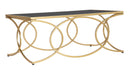 Tavolo da Caffé Infinity 110x60x45 cm in Ferro e Specchio e MDF Oro e Nero