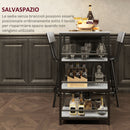 Set da Pranzo 3 Pezzi con Bancone Bar con Ripiani e 2 Sedie Alte Grigio Chiaro     