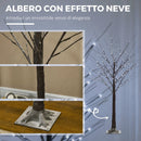 Albero di Natale Luminoso di Betulla 22x22x150 cm con 96 Luci LED e Base Larga in Plastica e Metallo Marrone      