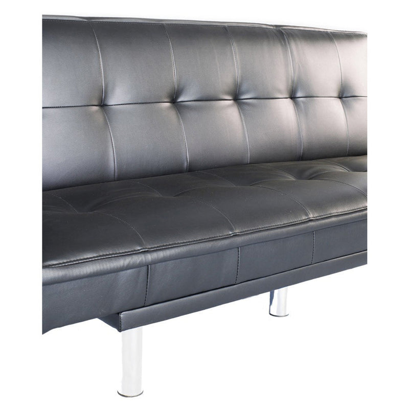 Divano Letto Prontoletto Desire Rivestimento in Similpelle Nero