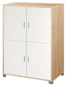 Mobile 4 Ante 107x162x41 cm Rovere Naturale/Bianco Fiammato