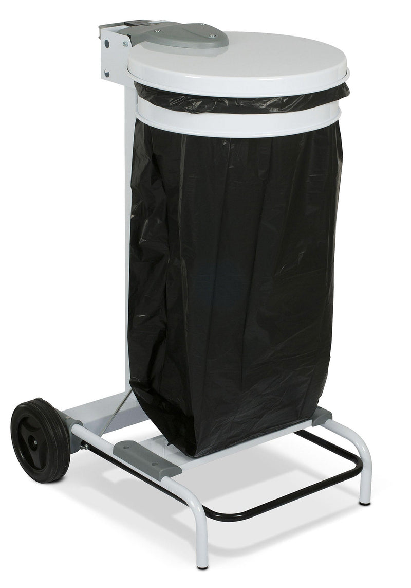 Pattumiera Per Raccolta Rifiuti 54,6x60xh94 cm In Acciaio Verniciato Reggisacco Bianco
