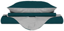 Copripiumino con Sacco e Federe Doubleface Verde Petrolio\/Grigio Chiaro
