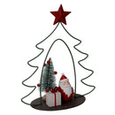 Albero metallo con babbo natale resina rosso cm 21x9,5xh25,5