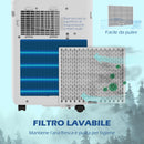 Condizionatore Portatile 750W 33x28x70,4 cm con 5 Modalità e 2 Velocità Bianco