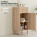 Mobile Bagno Salvaspazio 36x30x80 cm con Cassetto e Anta in MDF Rovere      