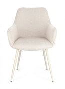 Set 2 Sedie 58x63x85,5 cm Cora in Tessuto Beige e Beige