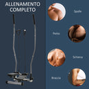 Stepper Fitness 54x40x135 cm con Maniglia e Monitor LCD in Acciaio Argento  