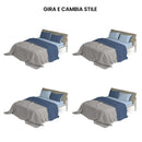 Set Lenzuola Sopra Sotto e Federe Doubleface Avio\/Azzurro Varie Misure