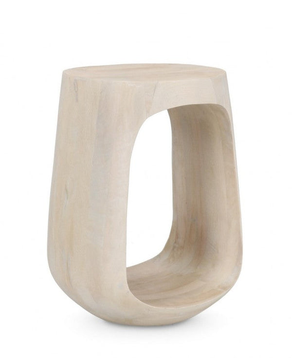 Tavolino Ø 33x45 cm Caffè White in Legno Naturale sconto
