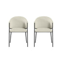 Set 2 Sedie Medea 53x60x78 cm in Tessuto Easy-Clean Bouclé Avorio      