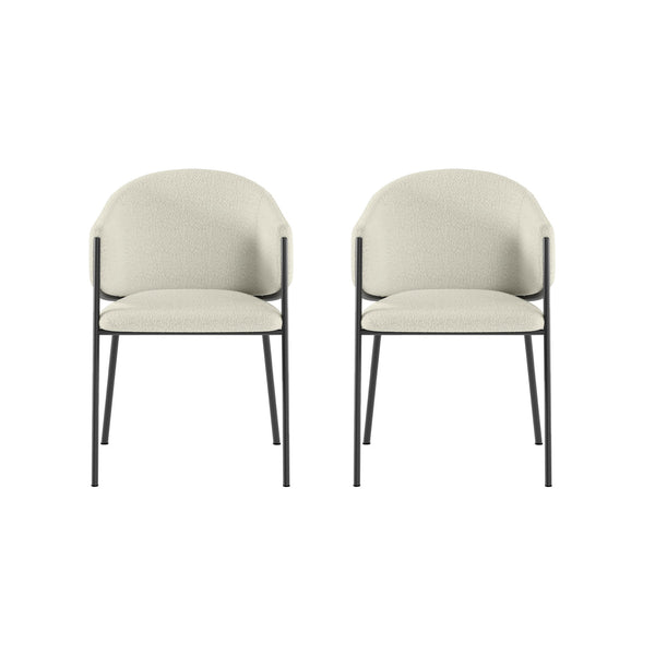 Set 2 Sedie Medea 53x60x78 cm in Tessuto Easy-Clean Bouclé Avorio acquista