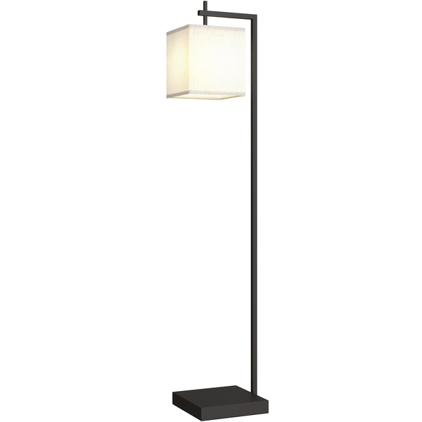 prezzo Lampada da Terra a LED con 10 Luminosità 9W e Telecomando 36x30x168 cm Paralume Effetto Lino Nero e Beige
