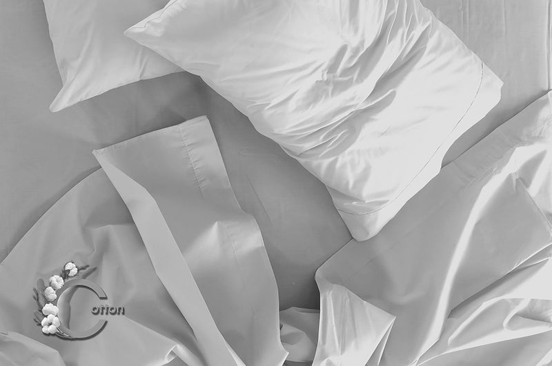 Set Lenzuola Matrimoniale Sopra Sotto e Federe Tinta Unita Grigio Chiaro