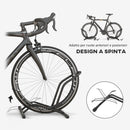 Cavalletto Portabici per Pneumatici in Acciaio 59x41x38 cm Nero 