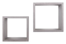 Set 2 Mensole Cubo da Parete Quadrato in Fibra di Legno Q-Bis Maxi Rovere Grigio New