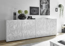Mobile Buffet 4 Ante 241x42x84 cm in Legno TFT Praga Bianco Lucido