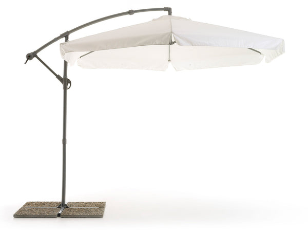 Ombrellone da Giardino Decentrato Ø3m in Ferro Telo in Poliestere Luna Bianco acquista