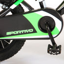 Bicicletta per Bambini 14" Stabilizzatori e Freni Caliper Verde   