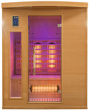 Sauna Finlandese ad Infrarossi 3 Posti 153x128 cm H190 in Legno di Abete Apollon 3