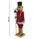 Soldato Orso Schiaccianoci Natalizio H80 cm con Ascia Rosso