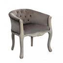 Poltrona Coreen in Velluto Taupe 61x61x71 h cm in Legno Tortora
