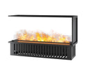 Camino a Vapore Elettrico Effetto Realistico 120x50x40 cm Invapo U1200 in Acciaio Verniciato Nero      