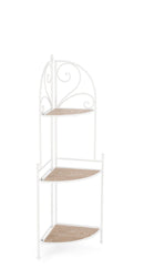 Scaffale Angolare 3 Ripiani 49x33x126 cm in Acciaio Guenda Bianco