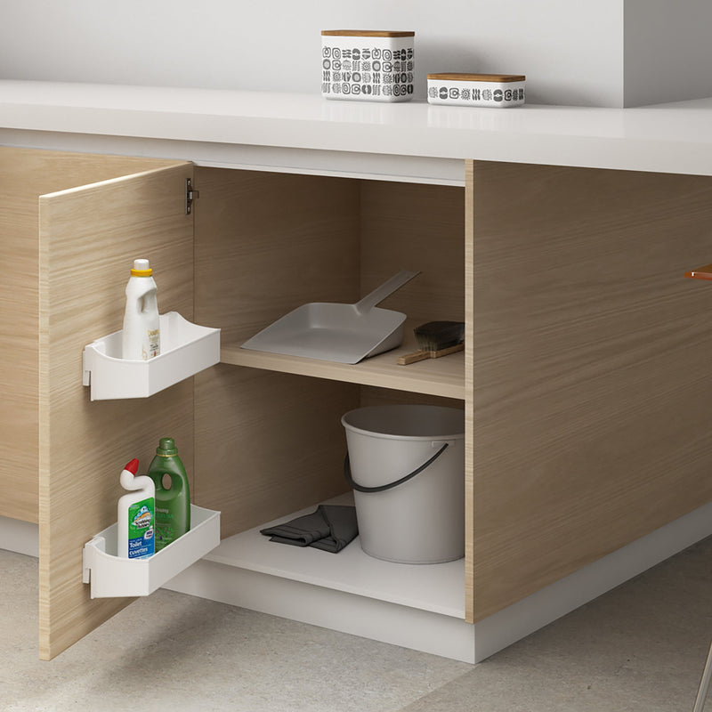 Set 2 Contenitori con Fissaggio Anta Mobile 35 cm in Plastica Emuca Bianchi