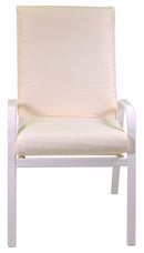 Set da Giardino Tavolo e 6 Sedie in Acciaio Ruston Bianco e Crema