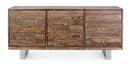 Credenza 2 Ante 3 Cassetti 160x45x75 cm in Legno Marrone