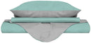 Copripiumino con Sacco e Federe Doubleface Verde Acqua\/Grigio Chiaro