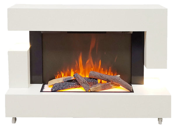 Elektrischer Bodenkamin Flammeneffekt 1500W Milano White prezzo
