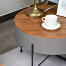 Tavolino Rotonto da Caffè Ø60x40 cm con Vano Contenitore 