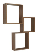 Set 3 Mensole da Parete Cubo in Fibra di Legno Incubo Slim Rovere Tabacco