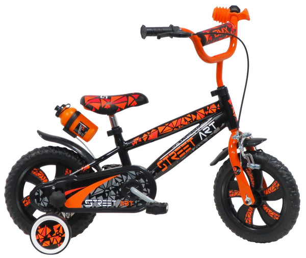 Kinderfahrrad 12" 2 Bremsen EVA-Reifen Street Art Schwarz/Orange prezzo