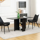 Tavolo Pieghevole Salvaspazio per 4-6 Persone con Ruote 75x140x74 cm in Legno Nero
