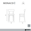 Set 2 Sedie 44x45xH82 cm in Legno Laccato Monaco Tortora