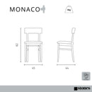 Set 2 Sedie 44x45xH82 cm in Legno Laccato Monaco Tortora