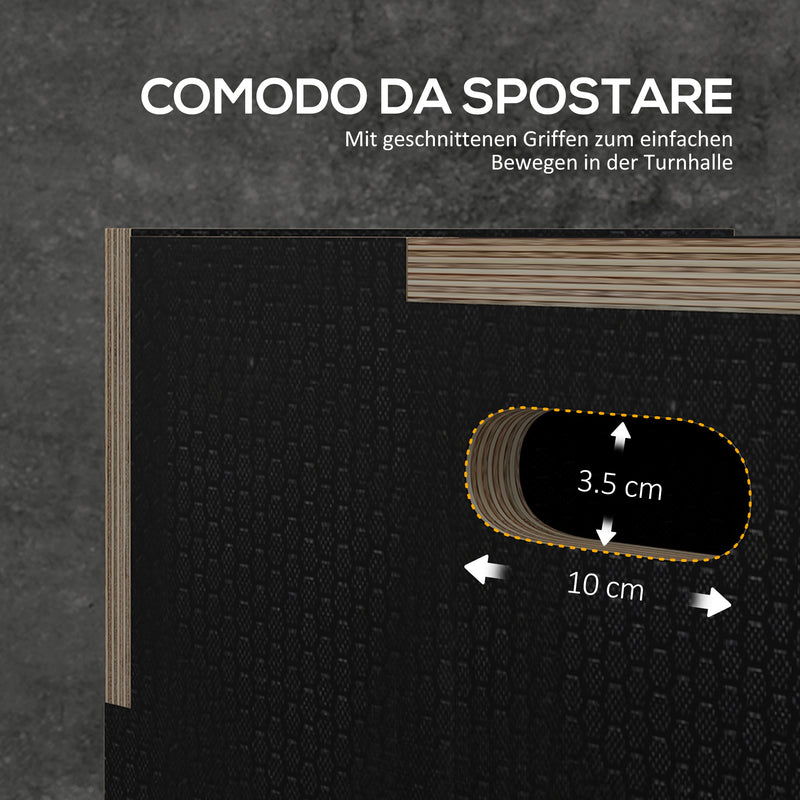 Box Jump Pliometrico a 3 Altezze 41-36-31 cm in Legno Antiscivolo Nero  