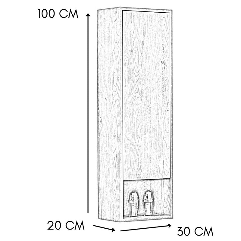 Mobile a Colonna per Bagno 30x20x100 cm in MDF Bianco