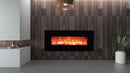 Camino Elettrico da Parete 128x55x14 cm 1500W Effetto Fiamma Sined Stelvio Nero